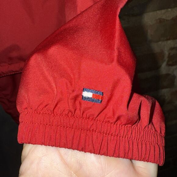 2003 Vintage Tommy Hilfiger Women’s Track Suit Sz M Maroon & Navy Stripe - Picture 9 of 15